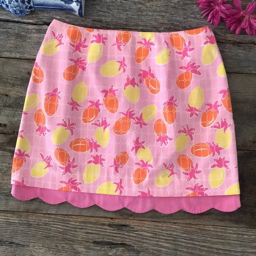 Lilly Pulitzer Pineapple Tulip Skirt Size 10